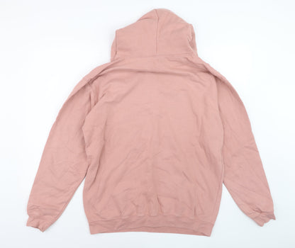 YAE Womens Pink Pullover Hoodie Large Cotton Blend Casual