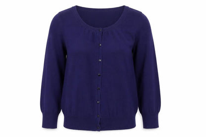 Red Herring Women's Blue Cotton Blend Button Cardigan Size 12