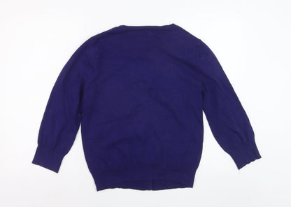 Red Herring Women's Blue Cotton Blend Button Cardigan Size 12