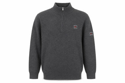 Cutter & Buck Men's Grey 1/2 Zip High Neck Polyester Jumper Size L
