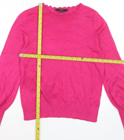 Lipsy Women’s Pink Long Sleeve Crew Neck Knit Jumper UK 12