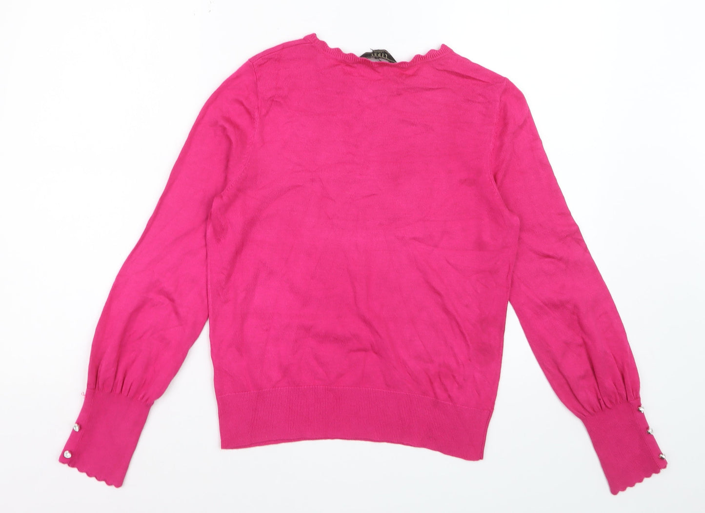 Lipsy Women’s Pink Long Sleeve Crew Neck Knit Jumper UK 12
