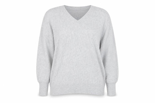 Mint Velvet Women’s Grey V-Neck Cotton Blend Jumper Size L