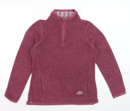 Weird Fish Womens Crushed Berry 1/4 Zip Pullover Sweatshirt Size 10