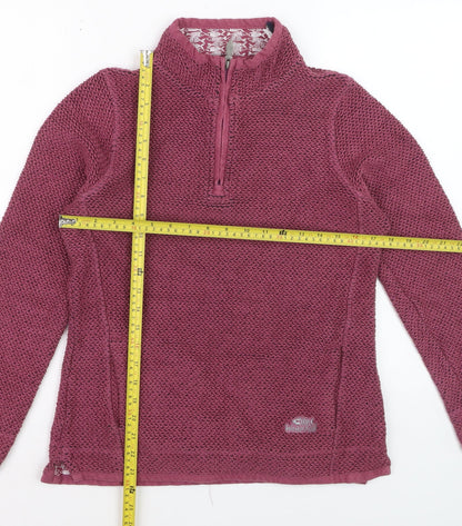 Weird Fish Womens Crushed Berry 1/4 Zip Pullover Sweatshirt Size 10