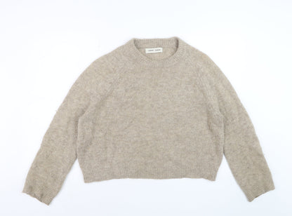 Samsøe Samsøe Women’s Beige Alpaca Crew Neck Pullover Jumper Size S