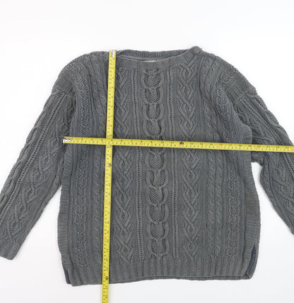 Laura Ashley Women’s Grey Cable-Knit Cotton Jumper L