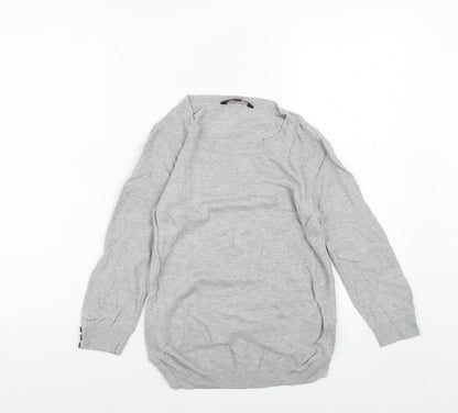 Jasper Conran Women's Grey Size 8 Crew Neck Long Sleeve Jumper