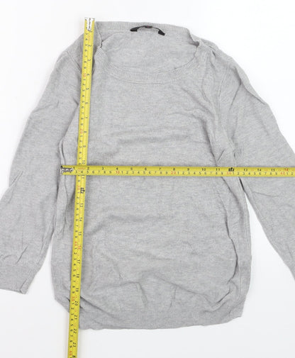 Jasper Conran Women's Grey Size 8 Crew Neck Long Sleeve Jumper