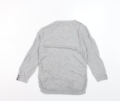 Jasper Conran Women's Grey Size 8 Crew Neck Long Sleeve Jumper