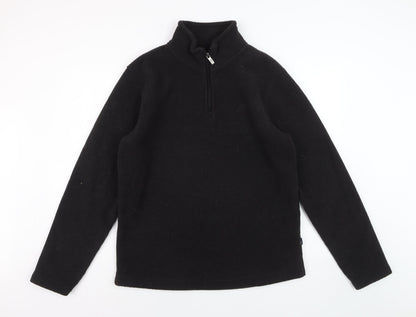 Weird Fish Men's Black Fleece 1/4 Zip Pullover Sweatshirt M