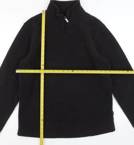 Weird Fish Men's Black Fleece 1/4 Zip Pullover Sweatshirt M