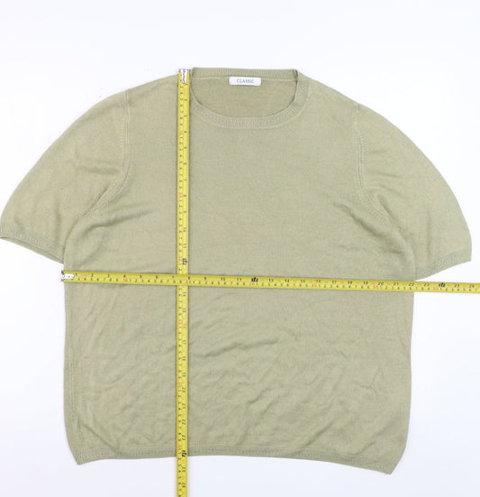 Marks and Spencer Women's Green Acrylic Short Sleeve Pullover Jumper Size 20