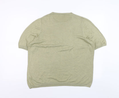 Marks and Spencer Women's Green Acrylic Short Sleeve Pullover Jumper Size 20