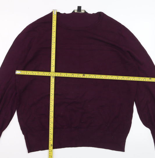 Lipsy Women Purple Crew Neck Long Sleeve Pullover Jumper Size 18