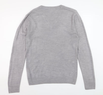 Easy Men’s Grey V-Neck Acrylic Knit Jumper Size M