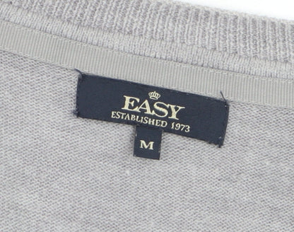 Easy Men’s Grey V-Neck Acrylic Knit Jumper Size M