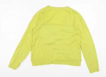White Stuff Women Green Cotton V-Neck Cardigan UK 10