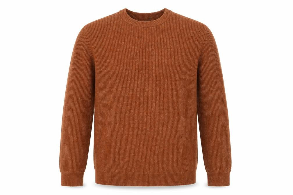 Marks & Spencer Men’s Brown Ribbed Crew Neck Pullover Jumper L