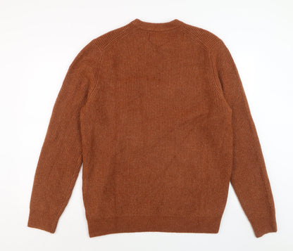 Marks and Spencer Men’s Brown Ribbed Crew Neck Pullover Jumper L