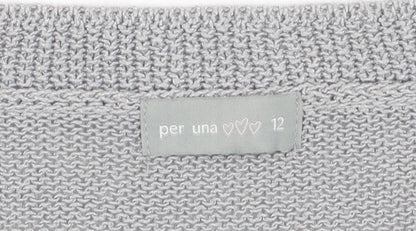 Marks and Spencer Per Una Women's Grey Size 12 Cardigan Jumper