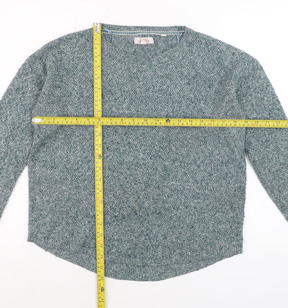 Fat Face Women's Green Knit Crew Neck Pullover Jumper Size 12