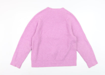 UNIQLO Girls Pink Acrylic Blend Crew Neck Pullover Jumper Size 13 Years