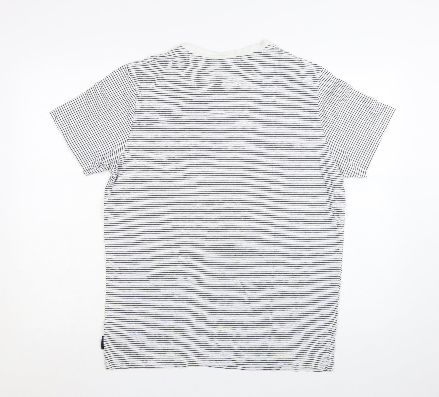 Joules Men’s White Striped Cotton Crew Neck T-Shirt Size L