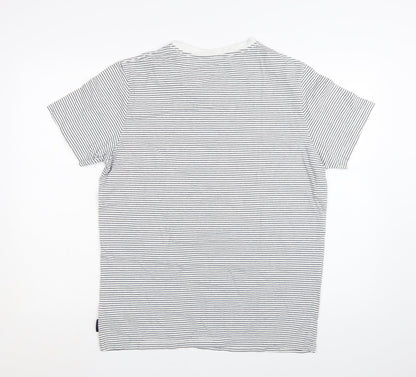 Joules Men’s White Striped Cotton Crew Neck T-Shirt Size L