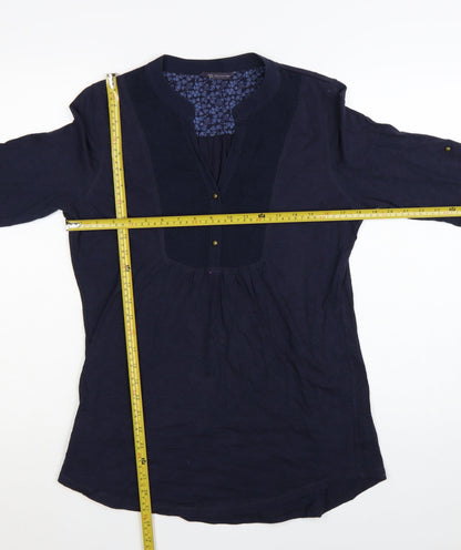 Marks and Spencer Women's Blue 3/4 Sleeve Cotton Tunic Blouse UK 12