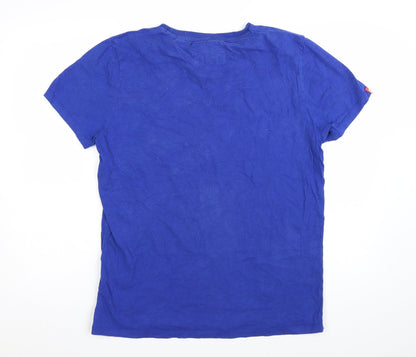 Superdry Men's Blue XL Vintage Orange Label Cotton T-Shirt