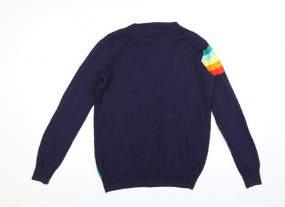Sugarhill Brighton Women Blue Size 10 Rainbow Pullover Jumper