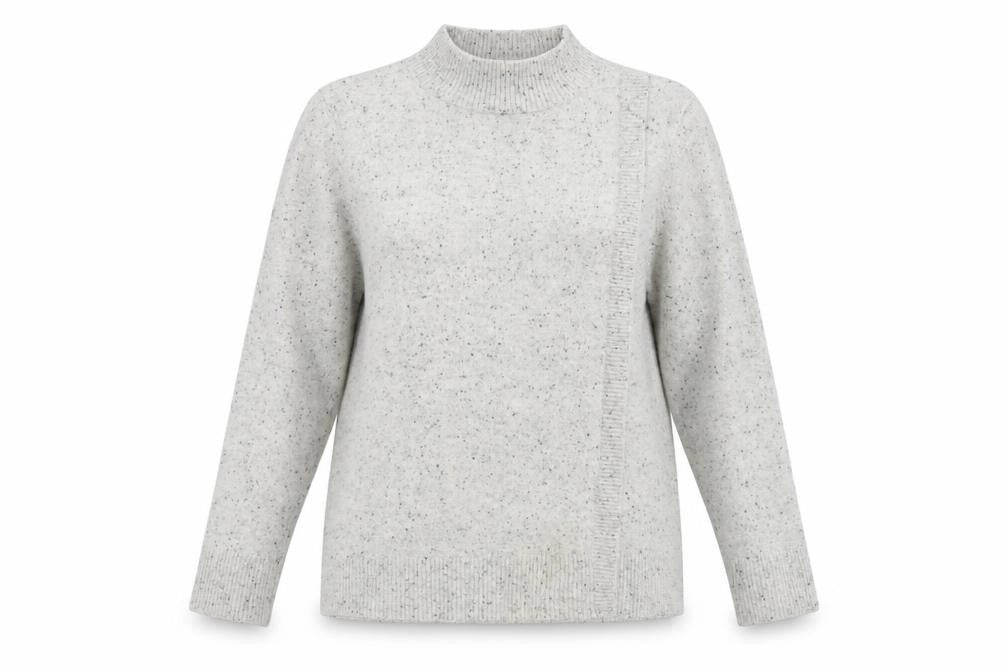Charter Club Womens Grey Mock Neck 100% Cashmere Jumper XL