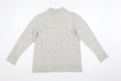 Charter Club Womens Grey Mock Neck 100% Cashmere Jumper XL
