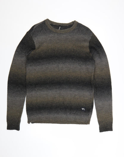 RVCA Men's Grey Gradient Knit Pullover Jumper Size L