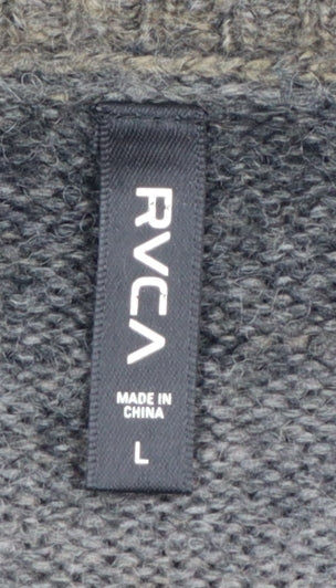 RVCA Men's Grey Gradient Knit Pullover Jumper Size L