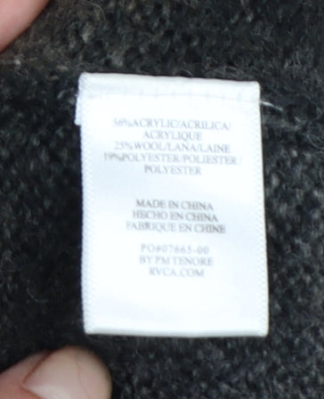 RVCA Men's Grey Gradient Knit Pullover Jumper Size L