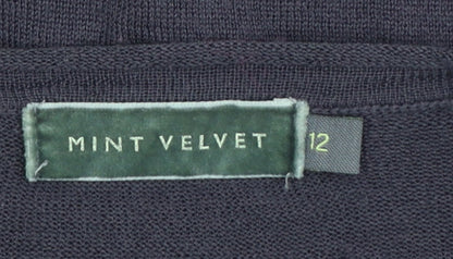 Mint Velvet Women's Black Size 12 Sequin Full Zip Cardigan