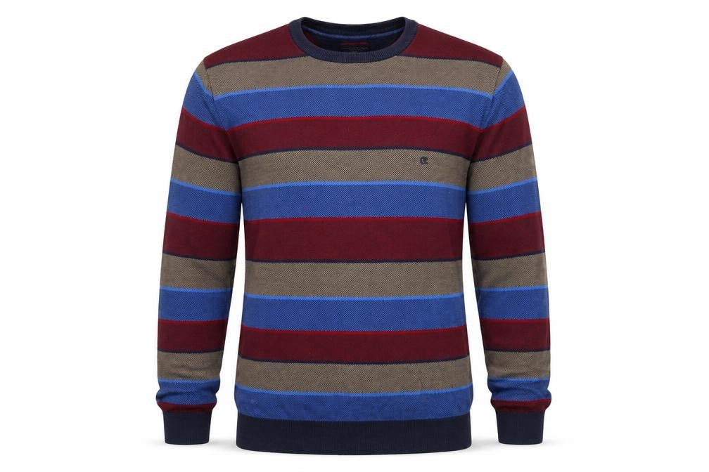 Casa Moda Men's Multicoloured Striped Cotton Jumper L