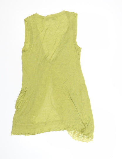 Fashion Show Women's Green Lace Open Cardigan Vest Size 12
