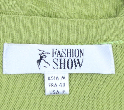 Fashion Show Women's Green Lace Open Cardigan Vest Size 12