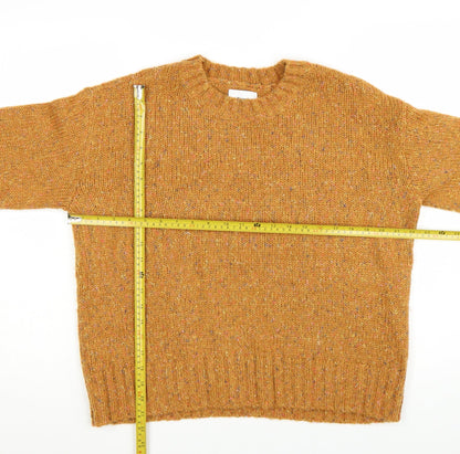 Numph Women Mustard Wool Blend Crew Neck Jumper M/L
