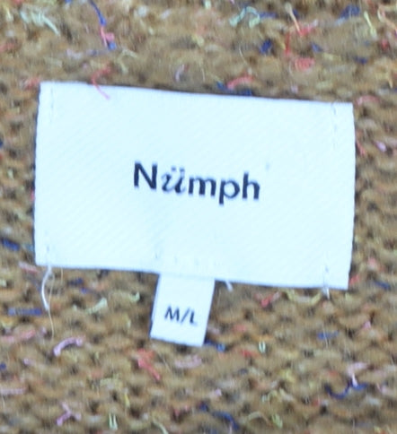Numph Women Mustard Wool Blend Crew Neck Jumper M/L