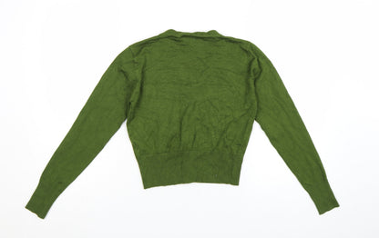 Voodoo Vixen Womens Green Embroidered Bird Button Cardigan Size 10
