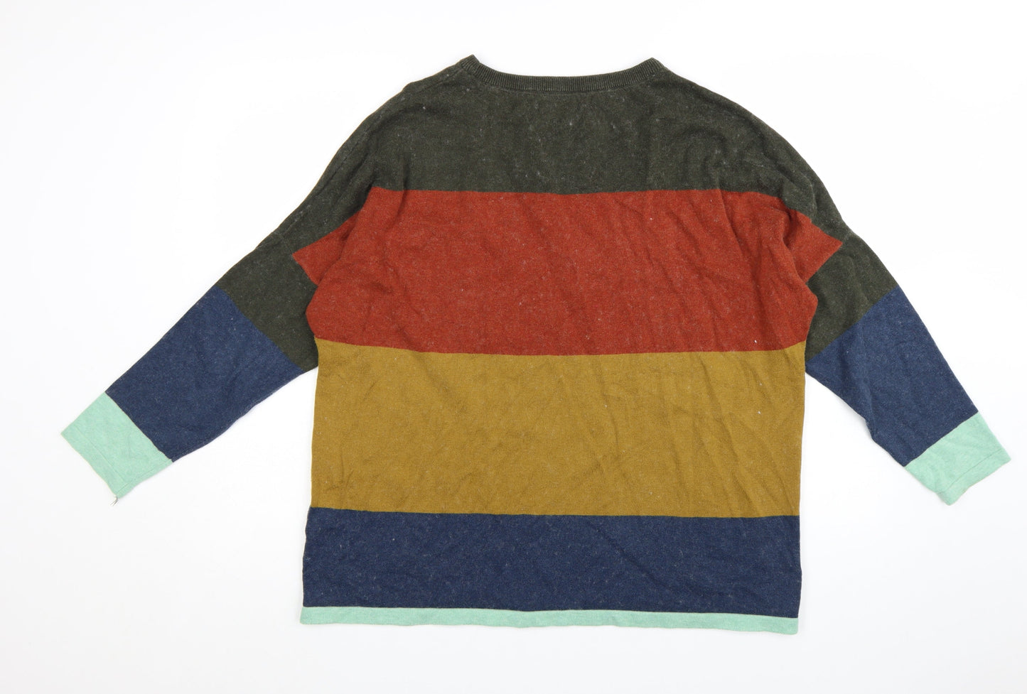 Brakeburn Womens Multicoloured Striped Cotton Wool Jumper Size 14