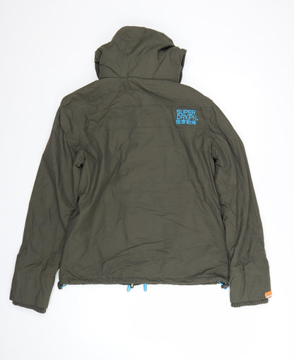 Superdry Men's Khaki Windcheater Jacket L Waterproof Hooded