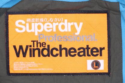 Superdry Men's Khaki Windcheater Jacket L Waterproof Hooded