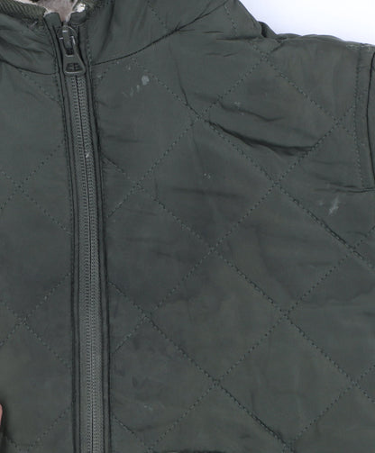 Mango Boys Green Quilted Hooded Puffer Jacket Size 3-4 Years