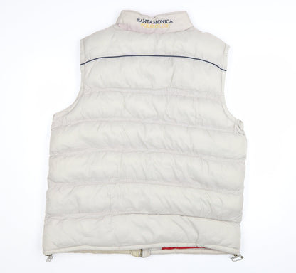 Santa Monica Polo Club Men's Beige XL Puffer Waistcoat Gilet