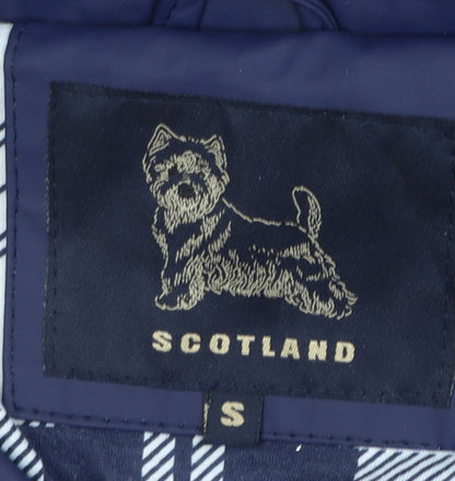 Scotland Womens Blue Hooded Waterproof Rain Jacket Size S